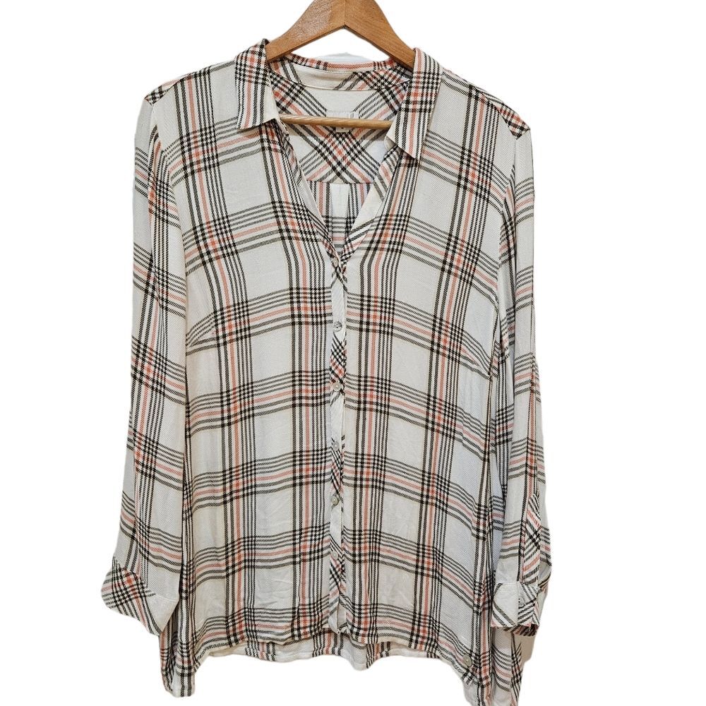 J. Jill Button-Down Plaid Tunic, XL / X-Large, Excellent Used Condition
